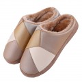 Stitching cotton home slippers- winter thick crust plush Warm Snow Boots Shoes#LT6605
