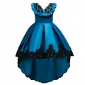 Girl Sleeveless Trailing Princess dress Kids Prom Ball Gown for wedding party#728