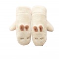cute rabbit plus velvet mittens winter warm gloves girls Christmas gifts#1881