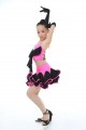 Child Girls/Ladies Latin dance dress-4sets(shirt+skirt)-Pink+Black#RLD114657