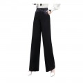 Summer Women acetic acid Silk satin Wide leg pants Straight trousers#1032