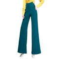 Summer women High waist Palazzo pants silk satin Wide leg pants mop trousers#1007