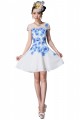 Gauze colors Plum flower printing Appliqué Europe lady Chiffon Dress
