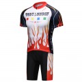  Men's flame print Short Sleeve Cycling Jersey suits Biking Shirts shorts#317