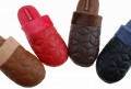 Indoor home Cotton slippers-soft Fight PU leather+Embroidered Lingge floor slippers#LT5207
