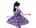 Child Girls summer cotton Flower Princess dress Performance dance skirt#XLF0313