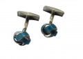 Amazing Cufflinks for Men Stainless Steel Knotted Blue#YF6004
