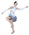 Lady/child Ballroom Latin Dance Dress-4sets shirt+skirt-Transparent yarn