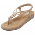 Women's flip-flops sandal shoes of Flowers Rhinestones Bohemia styles#699-4