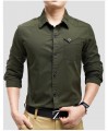Cotton Mens Dress Shirts-Military Shirts -Mens Leisures Long Sleeve Dress Shirts-2colors