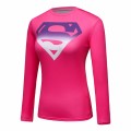 Women’s Superman cycling Long sleeves jersey shirts Sports tights T-shirts#012