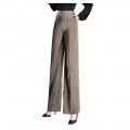 Summer women Silk Satin Wide leg pants High waist Straight trousers#1009