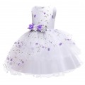 Summer Girl's Princess Dress Embroidery bubble skirt for Wedding dance party#2009