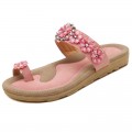 Women's flip-flops sandal shoes of Flowers Rhinestones Bohemia styles#T560-4