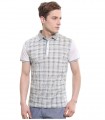 Mens Polo T-shirts with short sleeve- Lattice print mercerized cotton Polo T-shirts in business Leisure styles