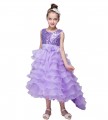 Girl Sleeveless Trailing Princess dress Kids Prom Ball Gown for wedding party#082