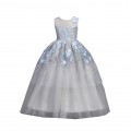 Girl Sleeveless Embroidered Princess dress Kids Prom Ball Gown for wedding party#573