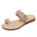 Women's flip-flops sandal shoes of Flowers Rhinestones Bohemia styles#A929-10