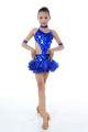 Child Girls/Ladies Latin dance dress-Over all dress in 3sets-Blue/Green#RLD114570