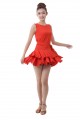 Latin salsa cha cha tango Ballroom Dance Dress-Sleeveless simple folds wave skirt