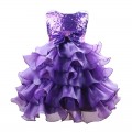Girl Sleeveless Sequins Princess Dresses Kids Cake skirt bubble skirt for wedding party#082-2