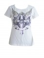 Summer Angel wings printing Short sleeve Cotton Women T-shirt-Round Neck Tee