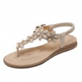 Women's flip-flops sandal shoes of Flowers Rhinestones Bohemia styles#A929-5